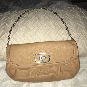 Banana Republic Tan and Gold chain purse EUC